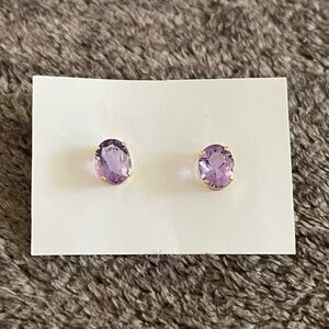 14KT gold amethyst earrings